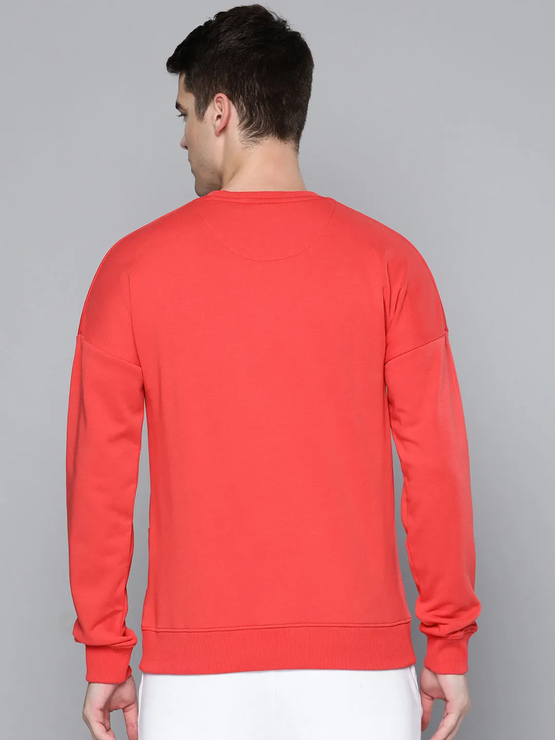 Alcis Men Red Solid Sweatshirt