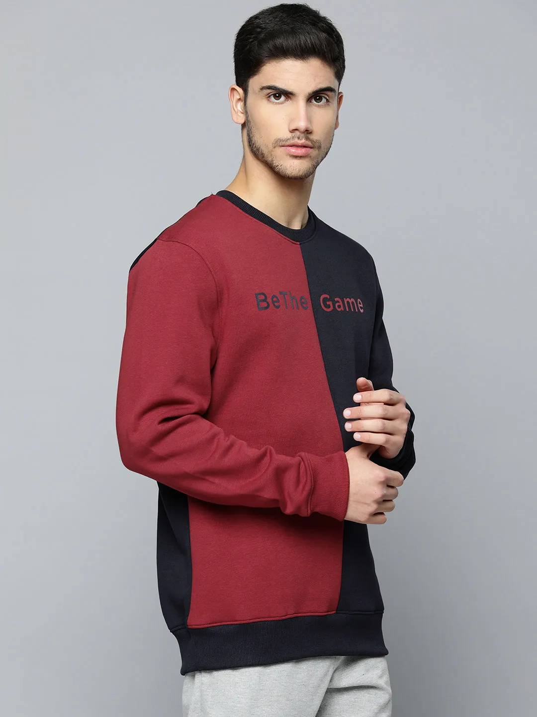 Alcis Men Typography Printed Colourblocked Sweatshirt