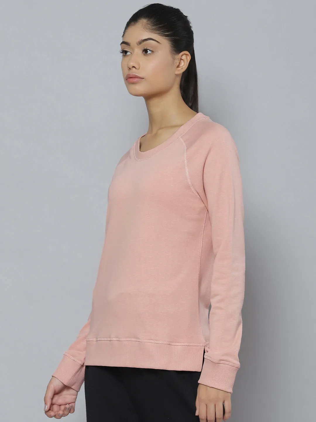 Alcis Women Peach-Coloured Outdoor Knitted Sweatshirt