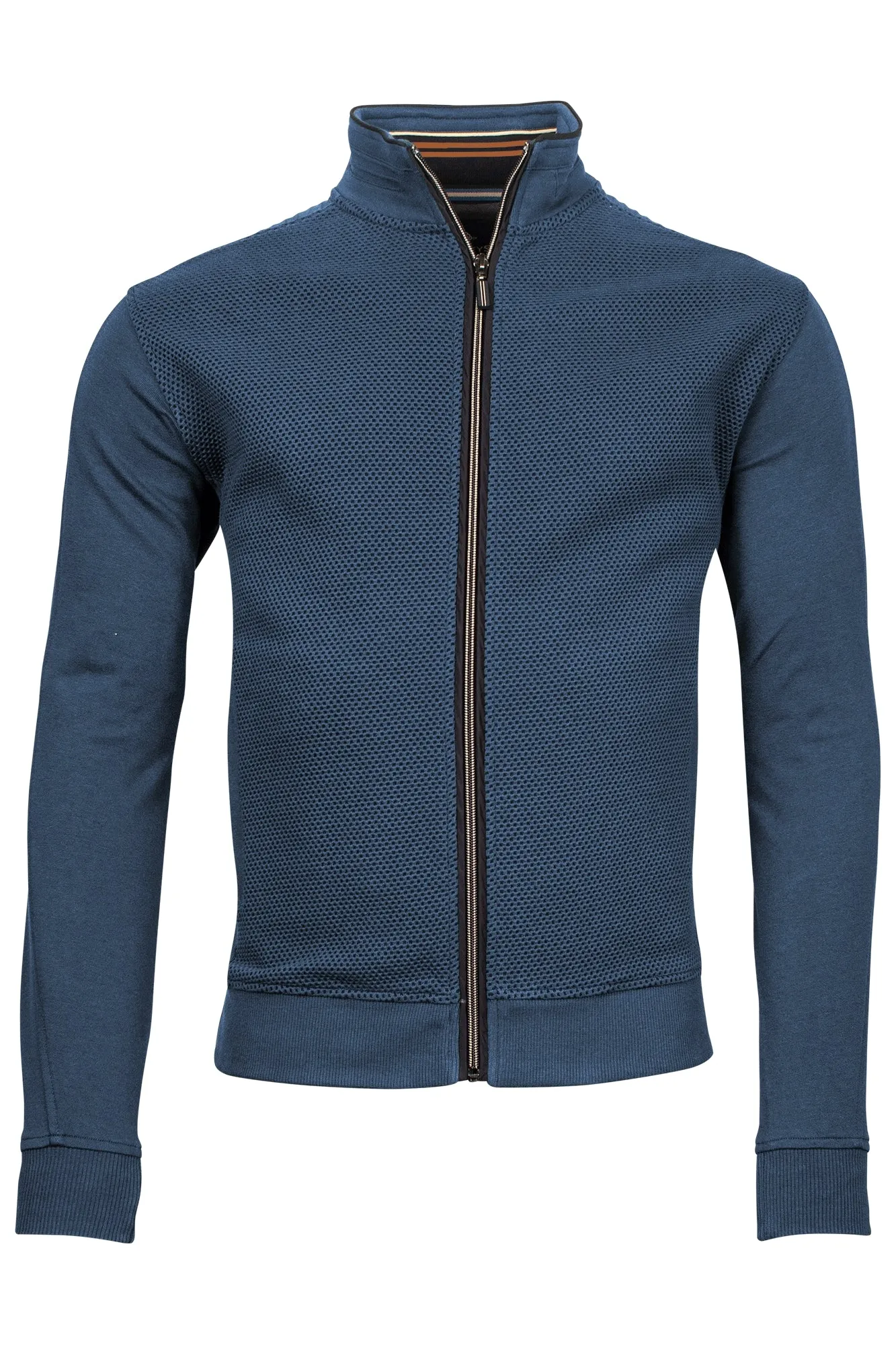 Baileys Jaquard Interlock Blue Cardigan Blue