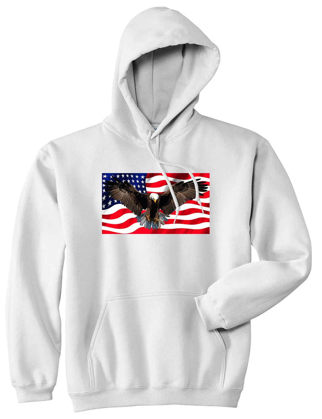 Bald Eagle American Flag Mens Pullover Hoodie