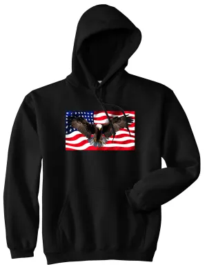 Bald Eagle American Flag Mens Pullover Hoodie