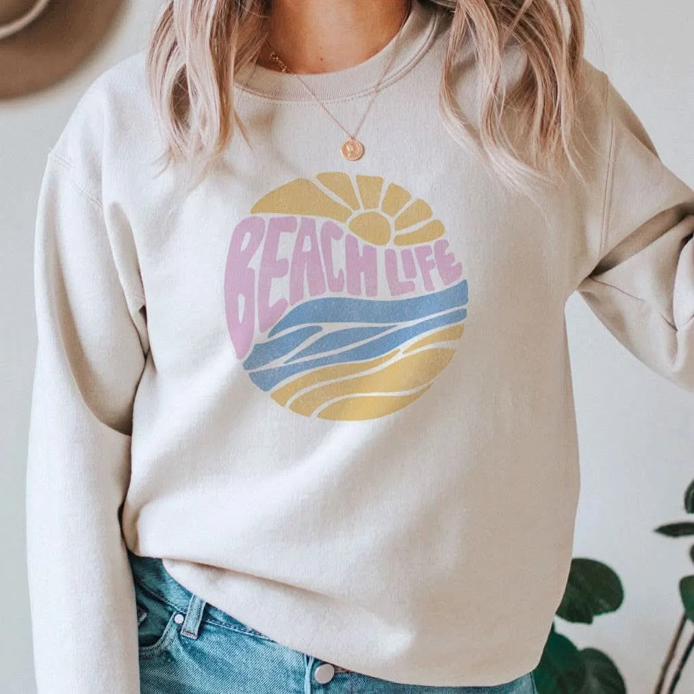 Beach Life Heather Dust Sweatshirt