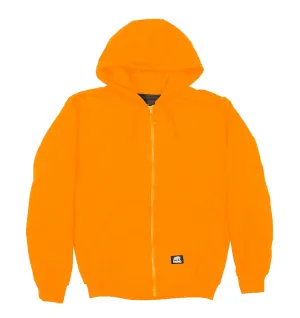 Berne Mens Orange Fleece Hooded Sweatshirt