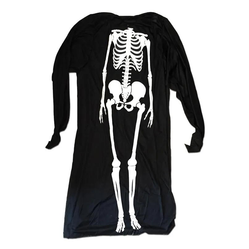 Childrens Skeleton Halloween Poncho Costume