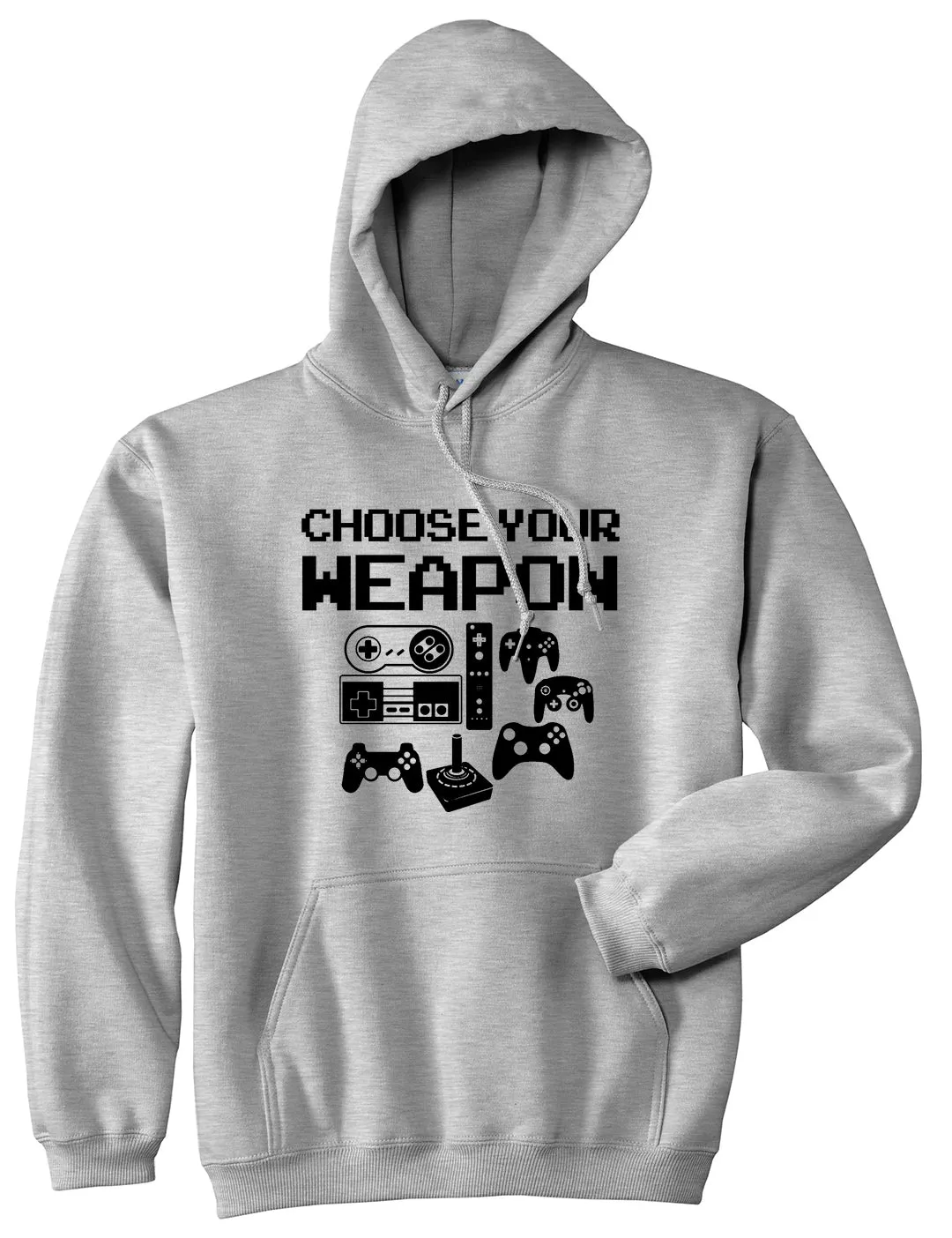 Choose Your Weapon Funny Gamer Mens Pullover Hoodie