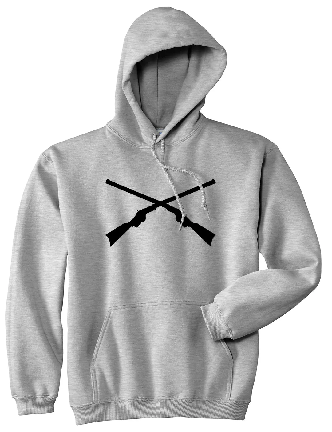 Civil War Guns Crossed Mens Pullover Hoodie