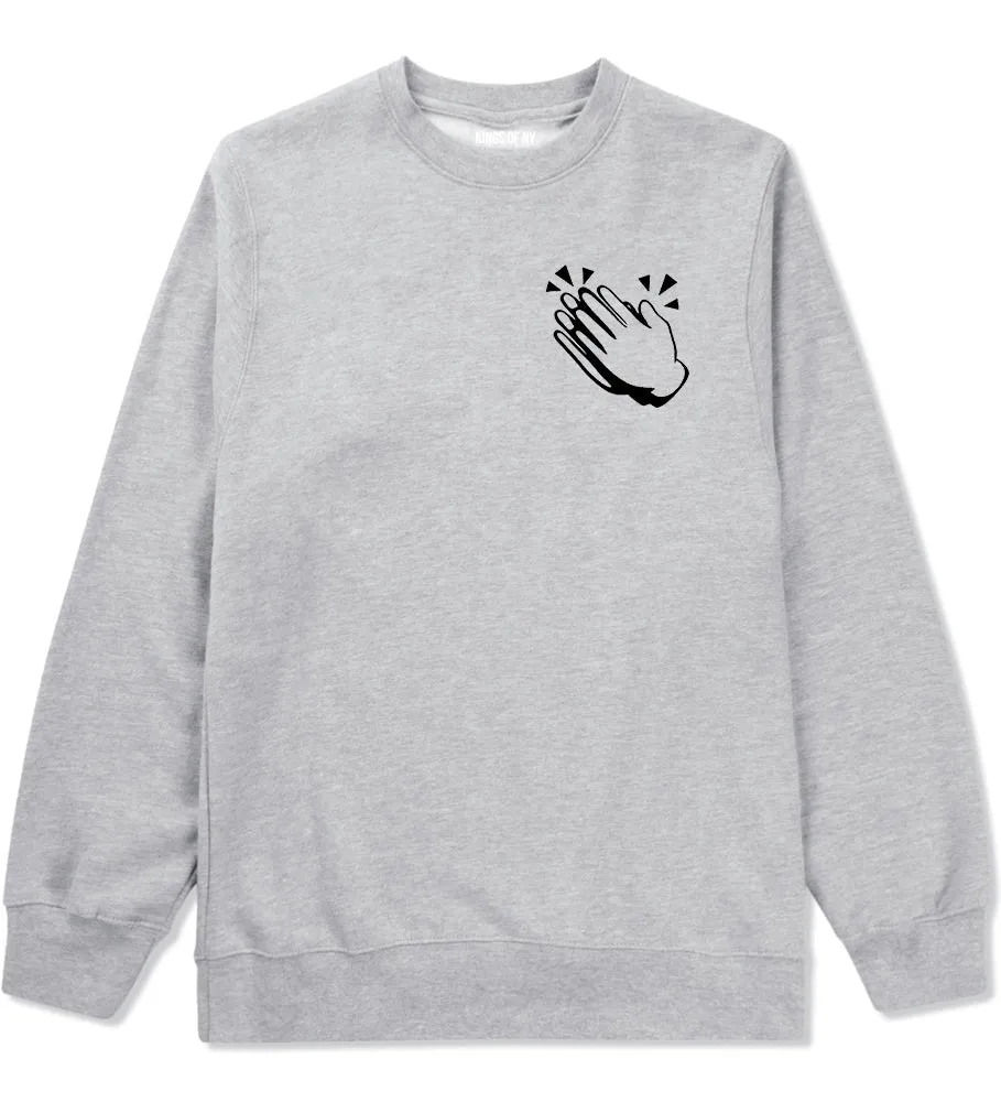 Clapping Hands Chest Mens Crewneck Sweatshirt