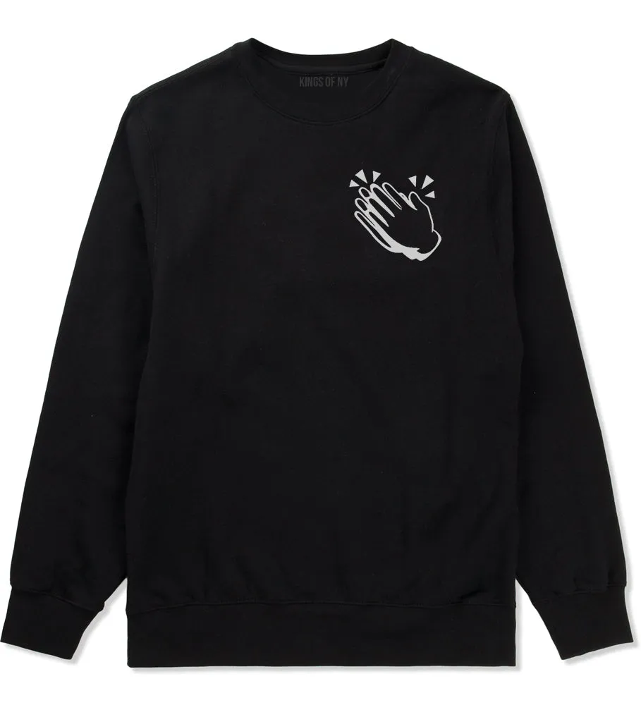 Clapping Hands Chest Mens Crewneck Sweatshirt