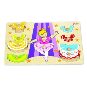 Classic World Dressing Girl Puzzle With Knobs