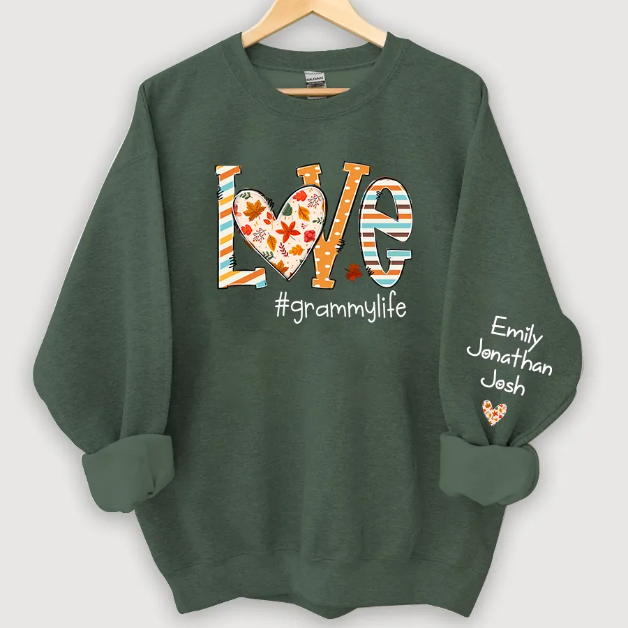 Customized Love Grandmalife Autumn Sweatshirt, Halloween Sweatshirt