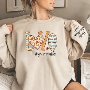 Customized Love Grandmalife Autumn Sweatshirt, Halloween Sweatshirt