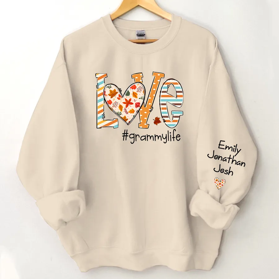 Customized Love Grandmalife Autumn Sweatshirt, Halloween Sweatshirt