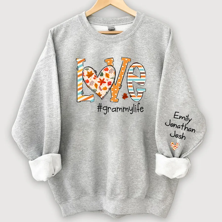 Customized Love Grandmalife Autumn Sweatshirt, Halloween Sweatshirt