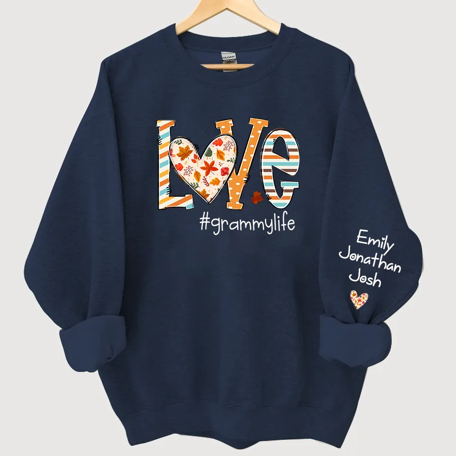 Customized Love Grandmalife Autumn Sweatshirt, Halloween Sweatshirt