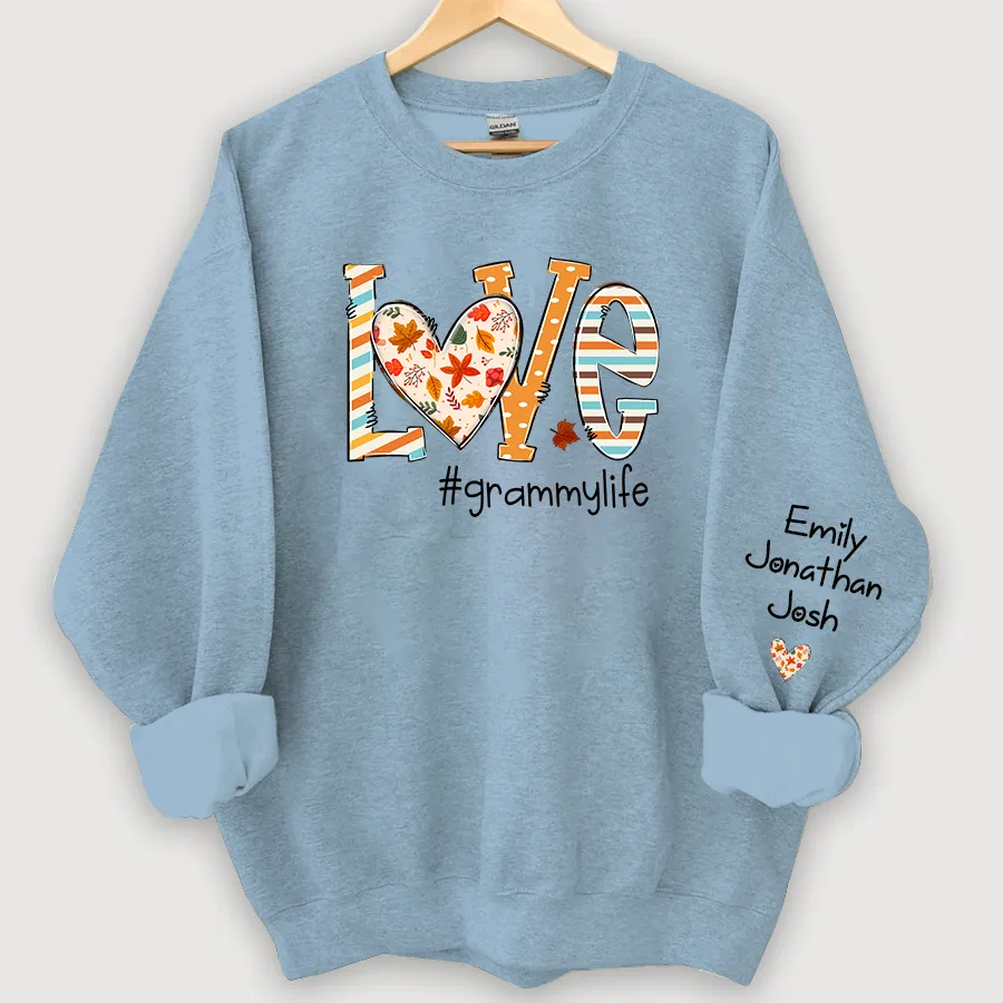 Customized Love Grandmalife Autumn Sweatshirt, Halloween Sweatshirt