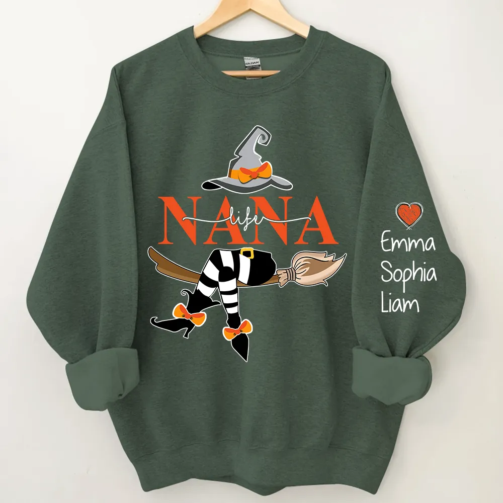 Customized Nana Life Witch Halloween Sweatshirt, Halloween Sweatshirt, Fall weatshirt