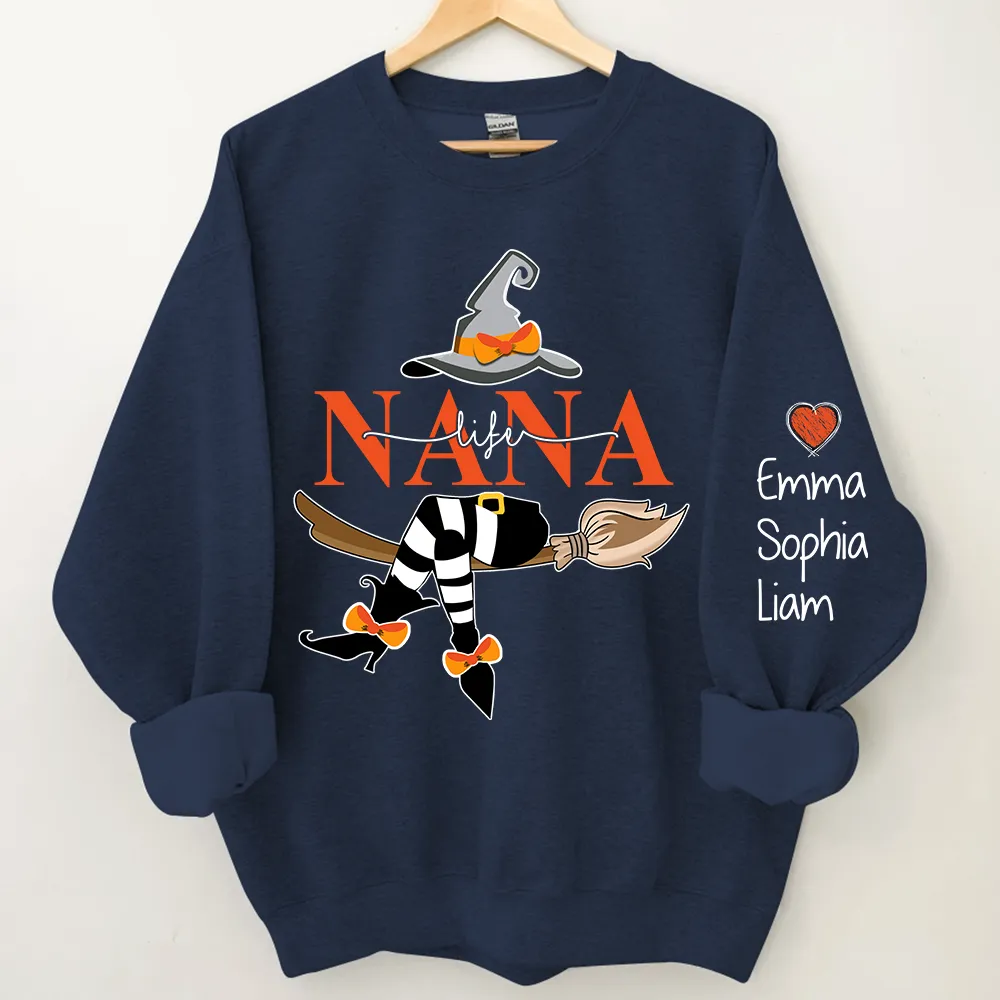 Customized Nana Life Witch Halloween Sweatshirt, Halloween Sweatshirt, Fall weatshirt