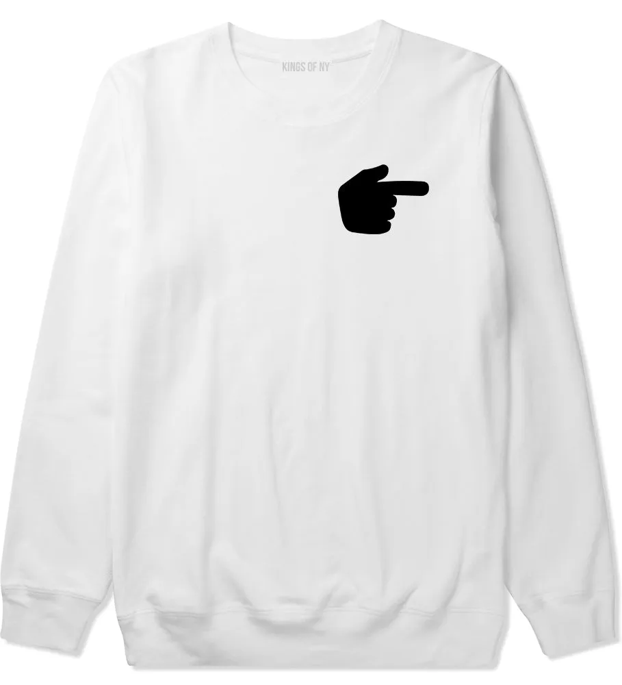 Datway Pointing Finger Chest Mens Crewneck Sweatshirt