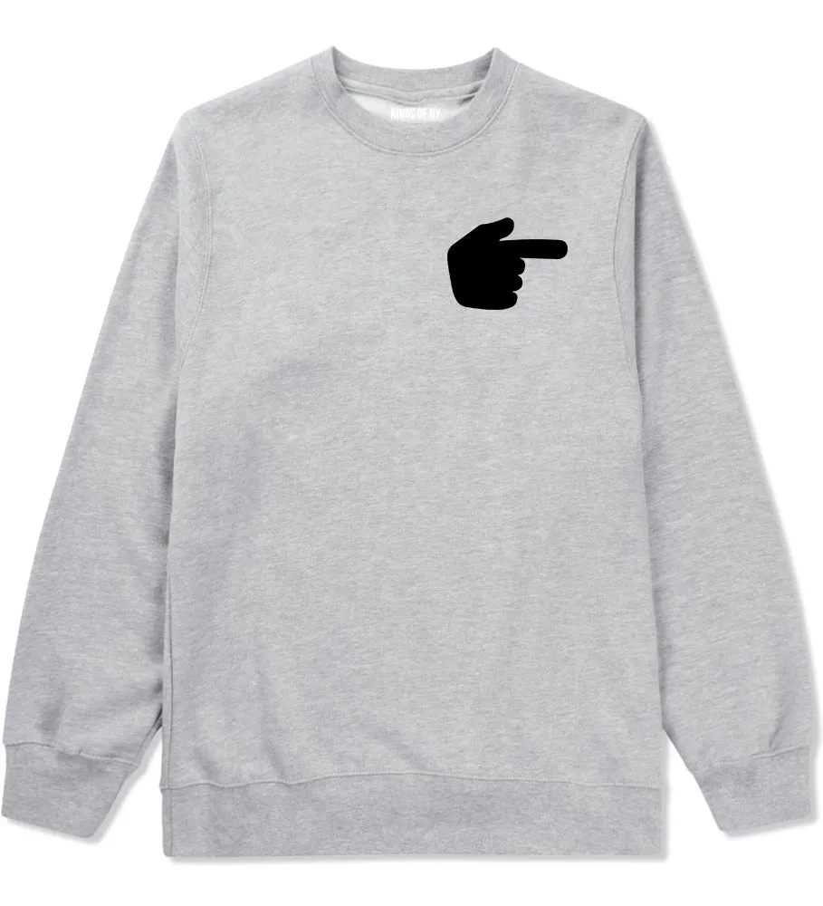 Datway Pointing Finger Chest Mens Crewneck Sweatshirt