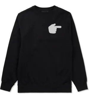 Datway Pointing Finger Chest Mens Crewneck Sweatshirt