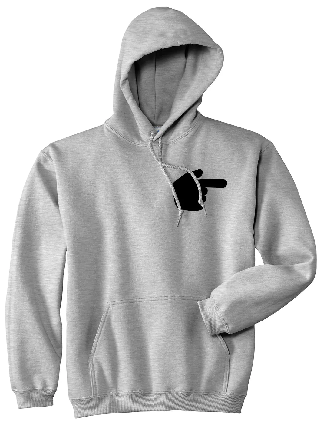 Datway Pointing Finger Chest Mens Pullover Hoodie