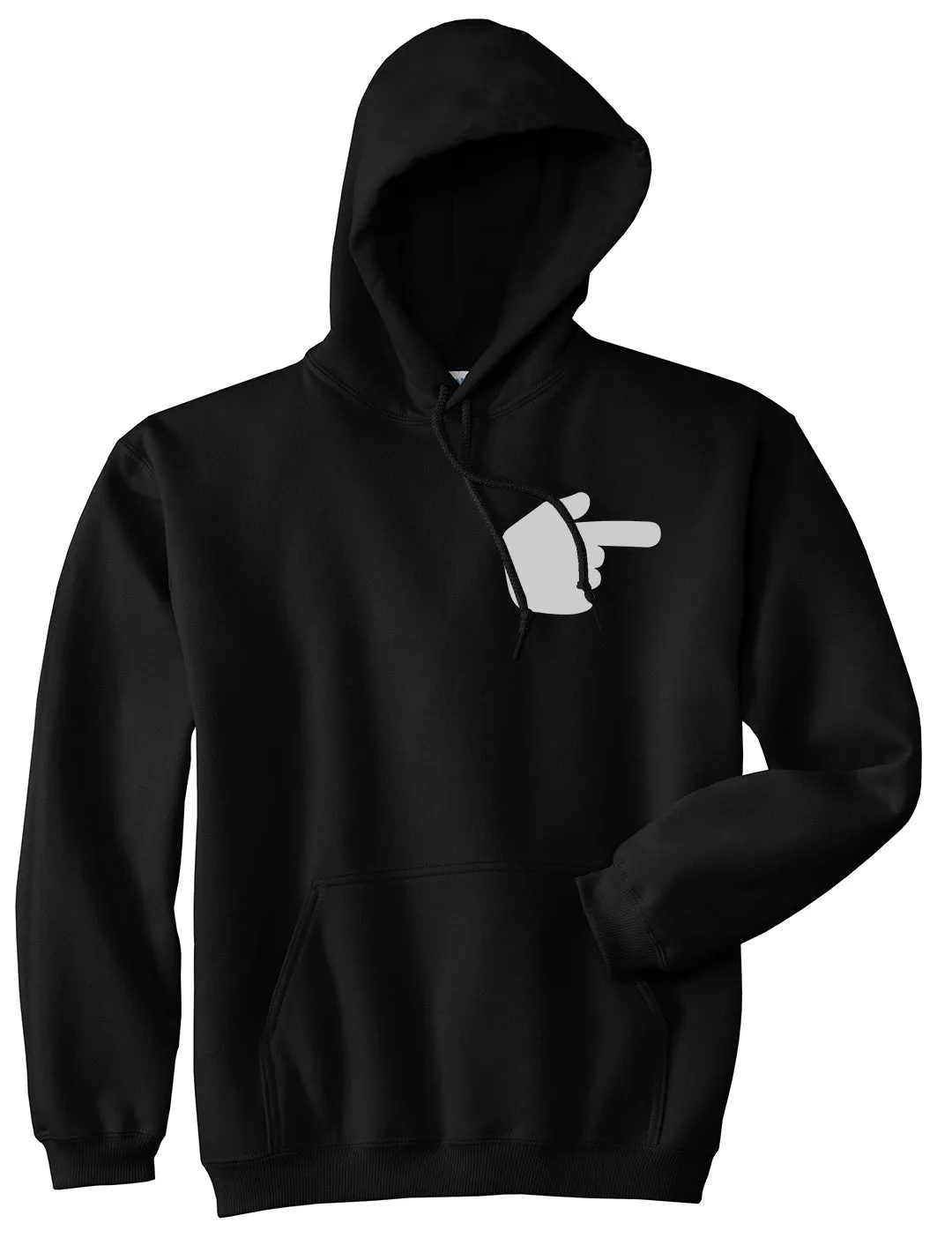 Datway Pointing Finger Chest Mens Pullover Hoodie