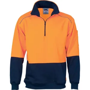 Dnc Workwear Hi-vis Two-tone 1/2 Zip Reflective Piping Sweatshirt - 3928