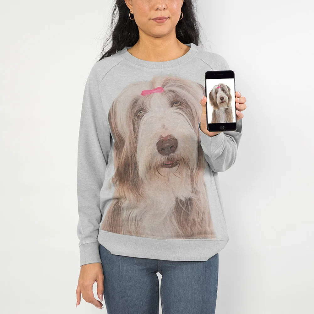 Dog Face Ladies Sweatshirt Grey