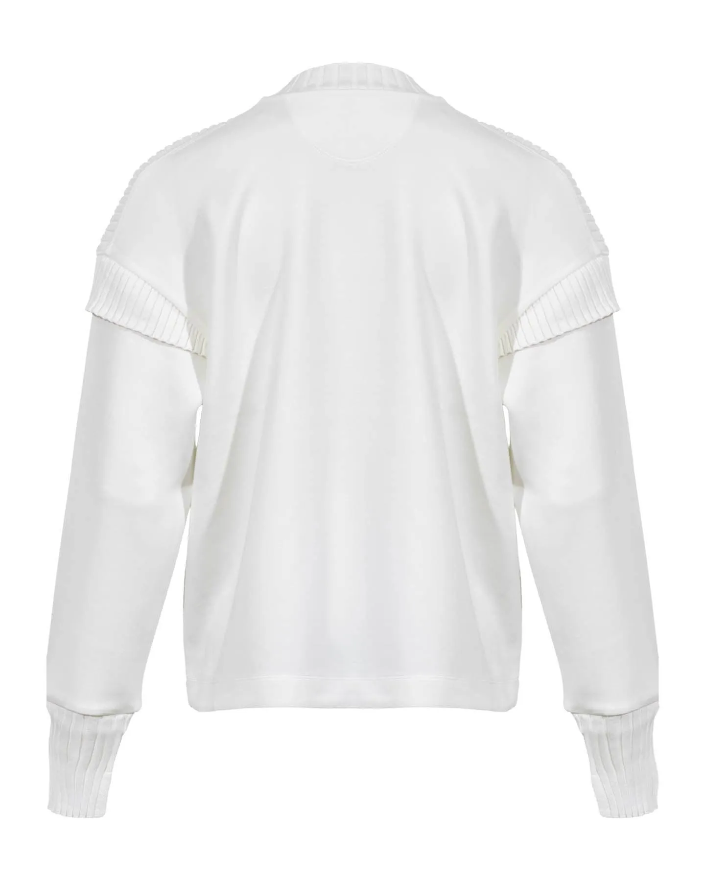 Dropped Shoulder Ribbed Detail Sweatshirt