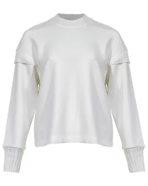 Dropped Shoulder Ribbed Detail Sweatshirt