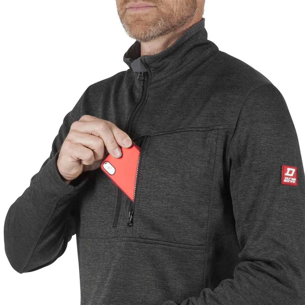 DuraDrive Small/Medium/Large/X-Large/2X-Large/3X-Large 95% Poly 5% Spandex Charcoal 1/4 Zip Top Thermal Worker Sweatshirt