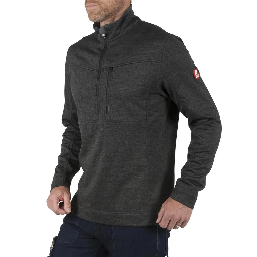 DuraDrive Small/Medium/Large/X-Large/2X-Large/3X-Large 95% Poly 5% Spandex Charcoal 1/4 Zip Top Thermal Worker Sweatshirt