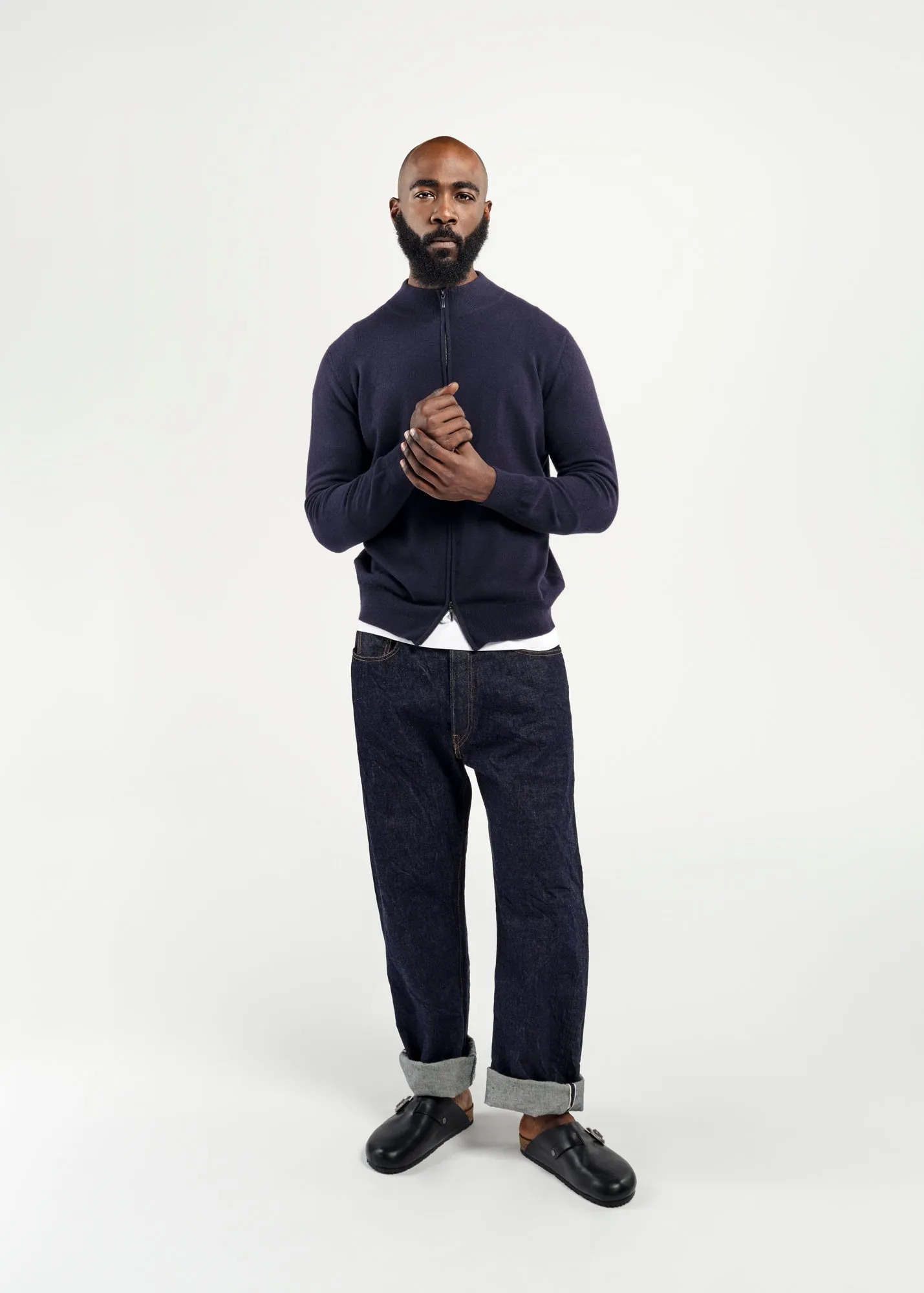 FULL ZIP CARDIGAN | NAVY