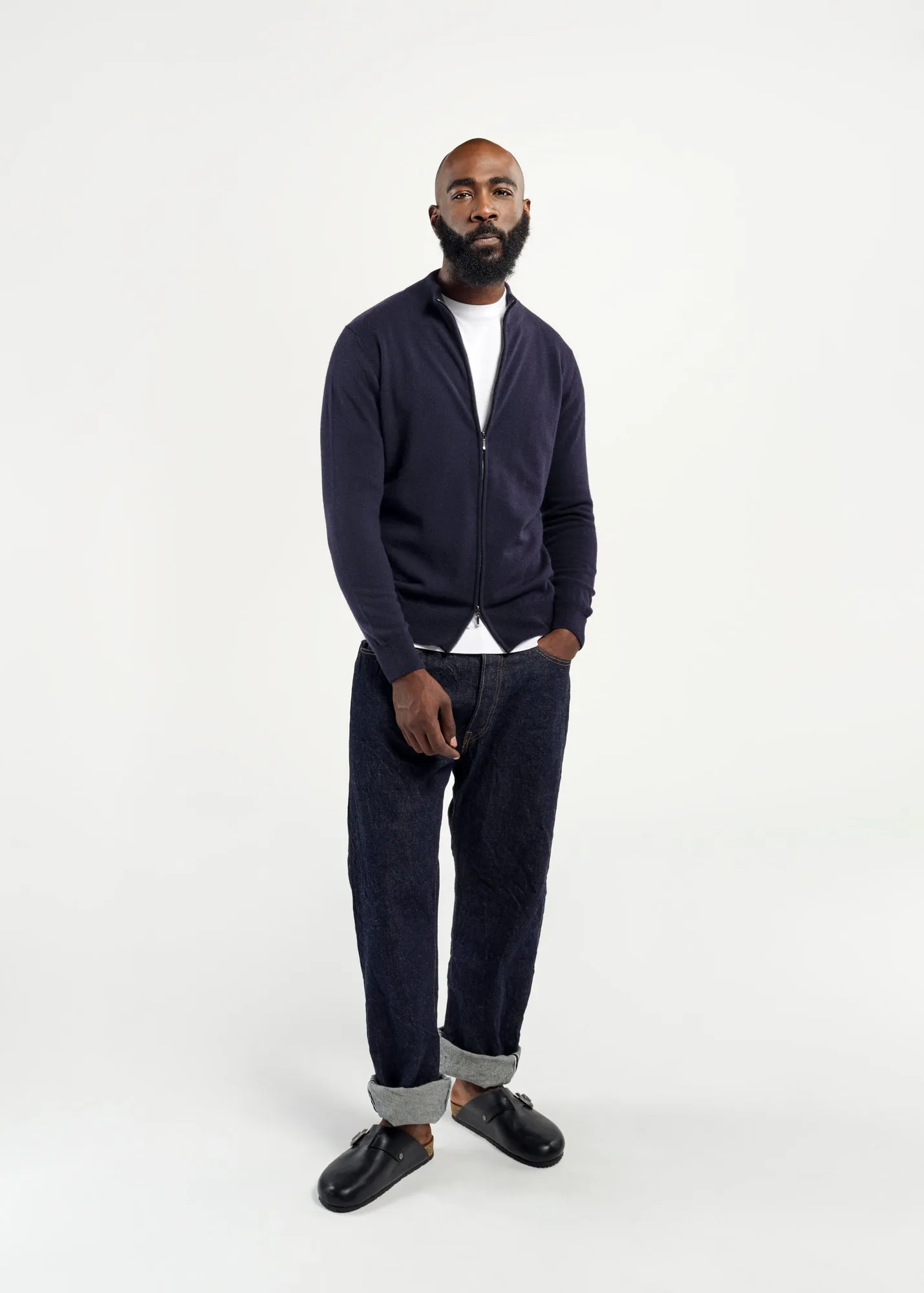 FULL ZIP CARDIGAN | NAVY