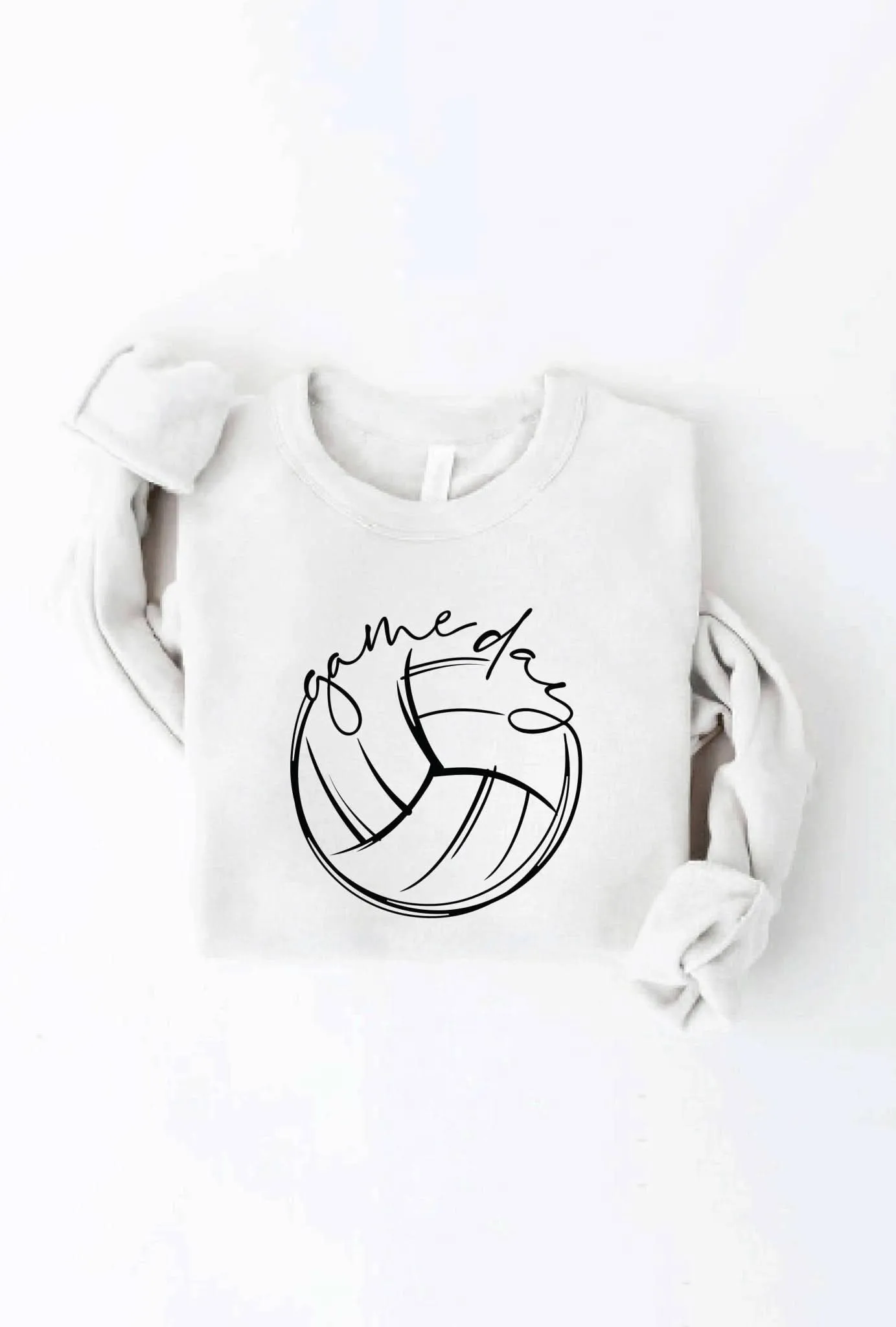 GAMEDAY VOLLEYBALL Vintage White Graphic Sweatshirt