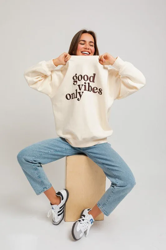 Good Vibes Only Graphic Oversized Sweatshirt // 2 Colors