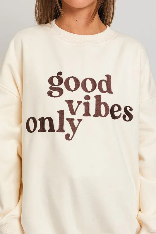 Good Vibes Only Graphic Oversized Sweatshirt // 2 Colors