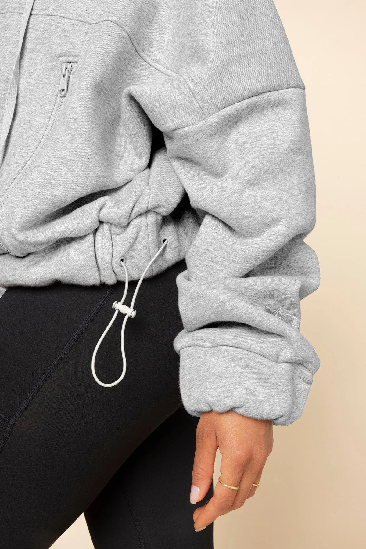 Half Zip Warm Up Hoodie - Heather Grey