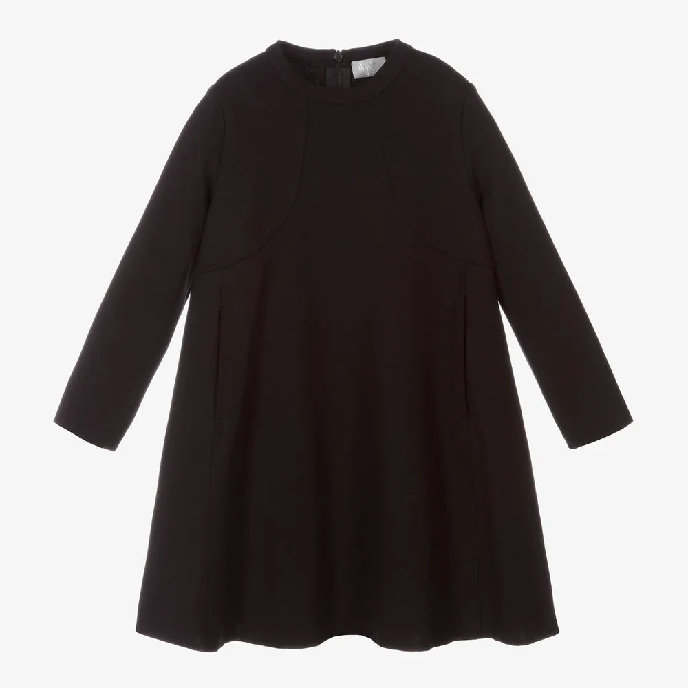 ILG Black Paneled Star Collar Dress