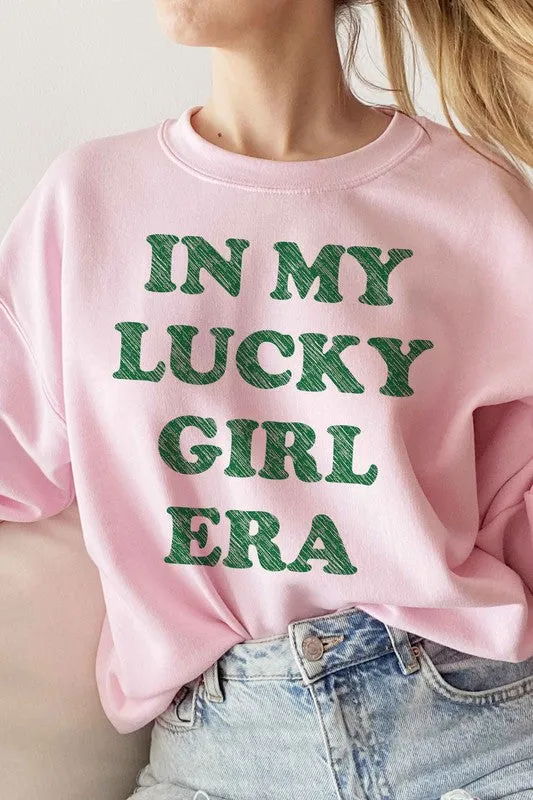 IN MY LUCKY GIRL ERA PATRICK GRAPHIC SWEATSHIRT