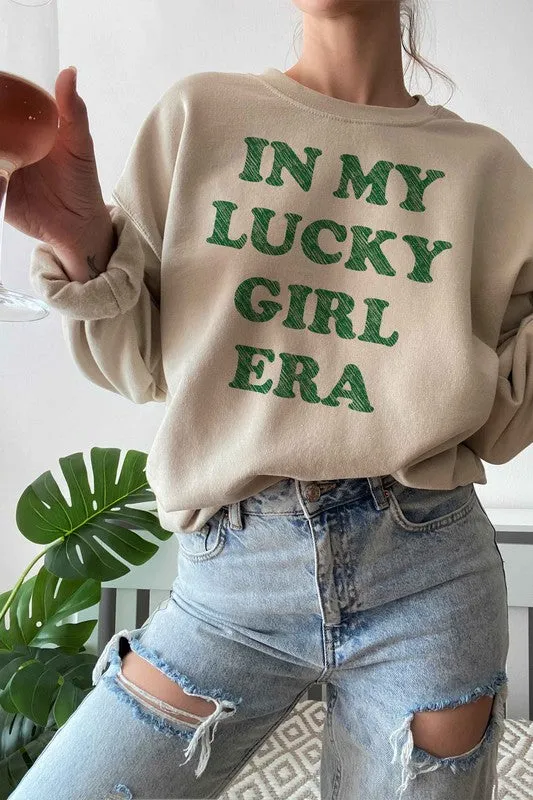 IN MY LUCKY GIRL ERA PATRICK GRAPHIC SWEATSHIRT