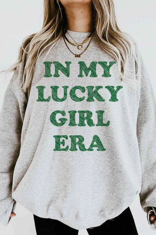 IN MY LUCKY GIRL ERA PATRICK GRAPHIC SWEATSHIRT