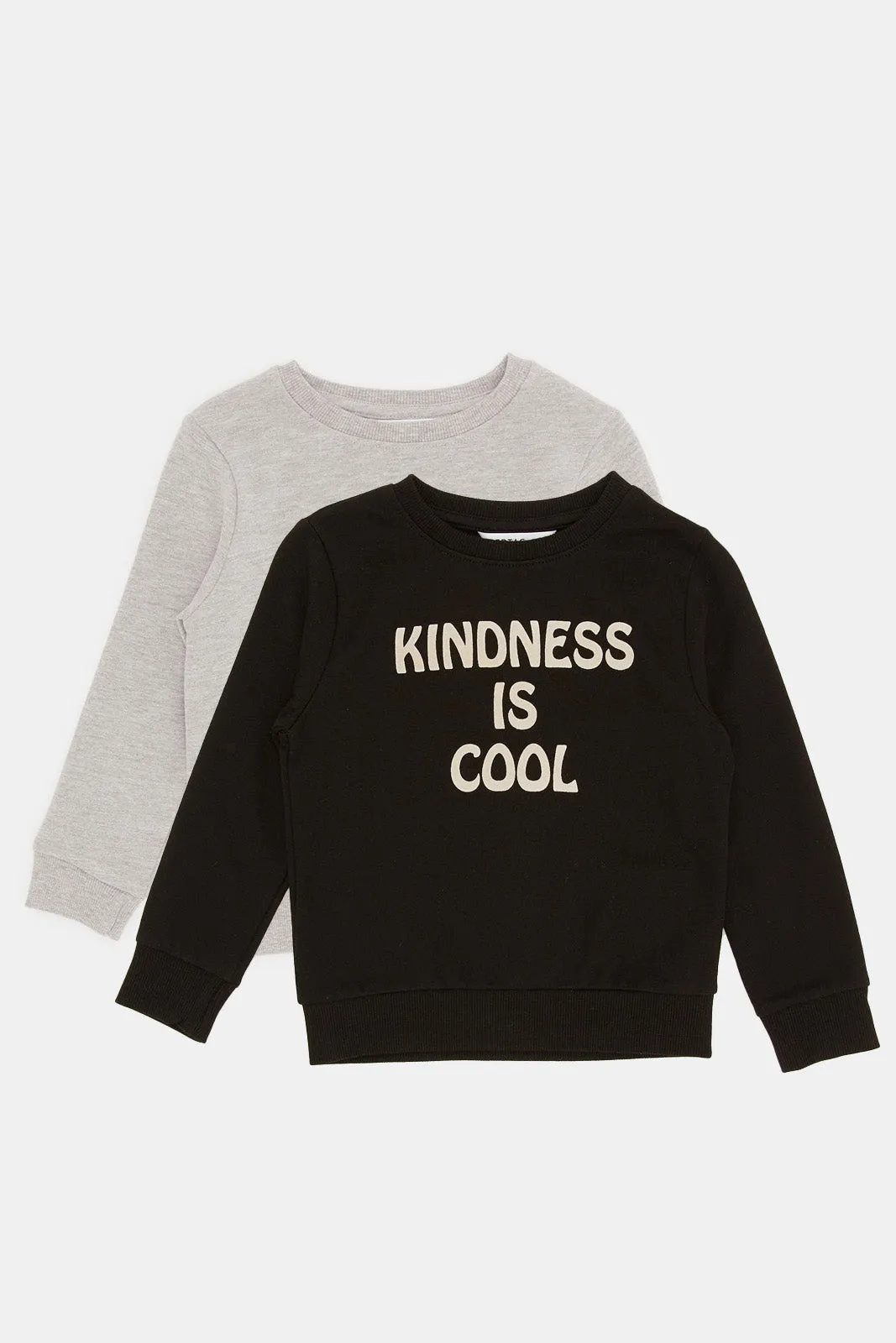 Infant Boys Black And Grey Sweatshirt Set (2 Piece)