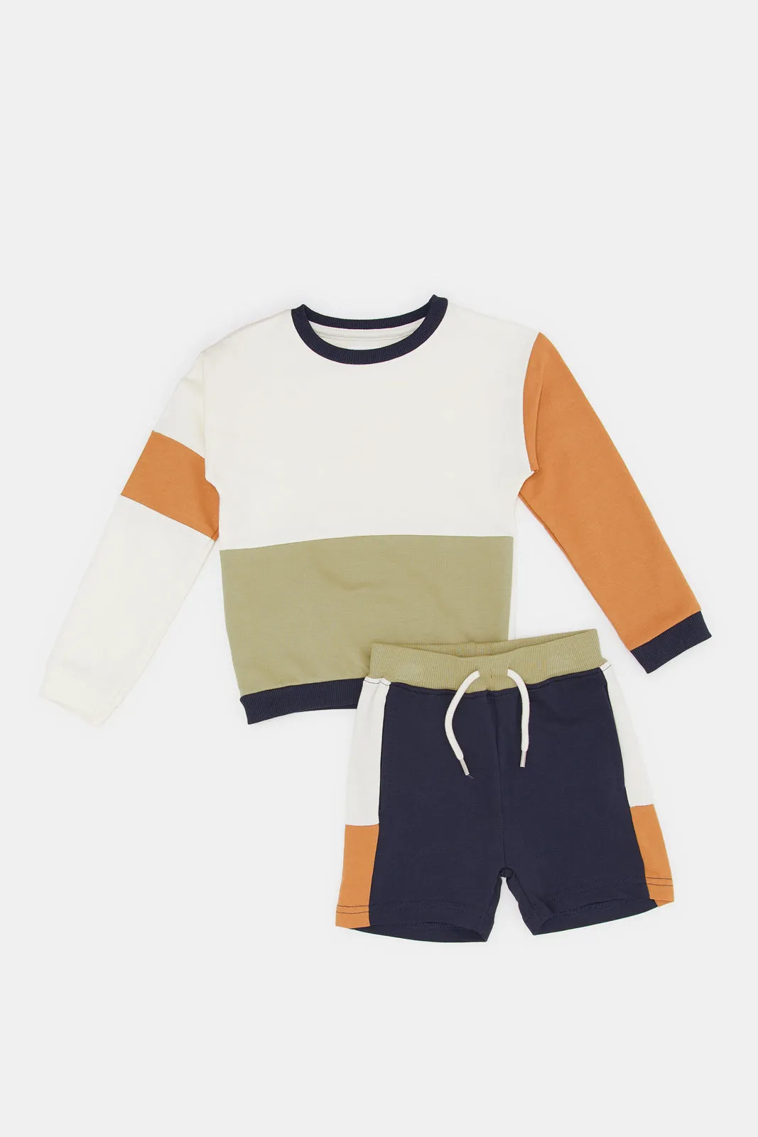 Infant Boys Multicolour Cut And Sew Casual Set (2 Piece)