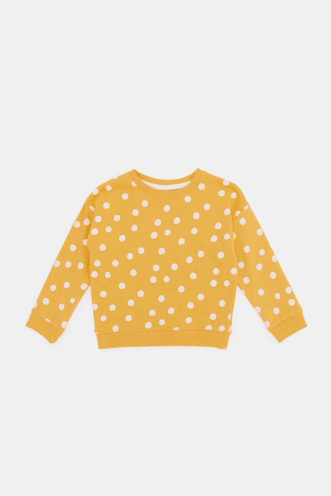 Infant Gils Mustard Allover Print Sweatshirt