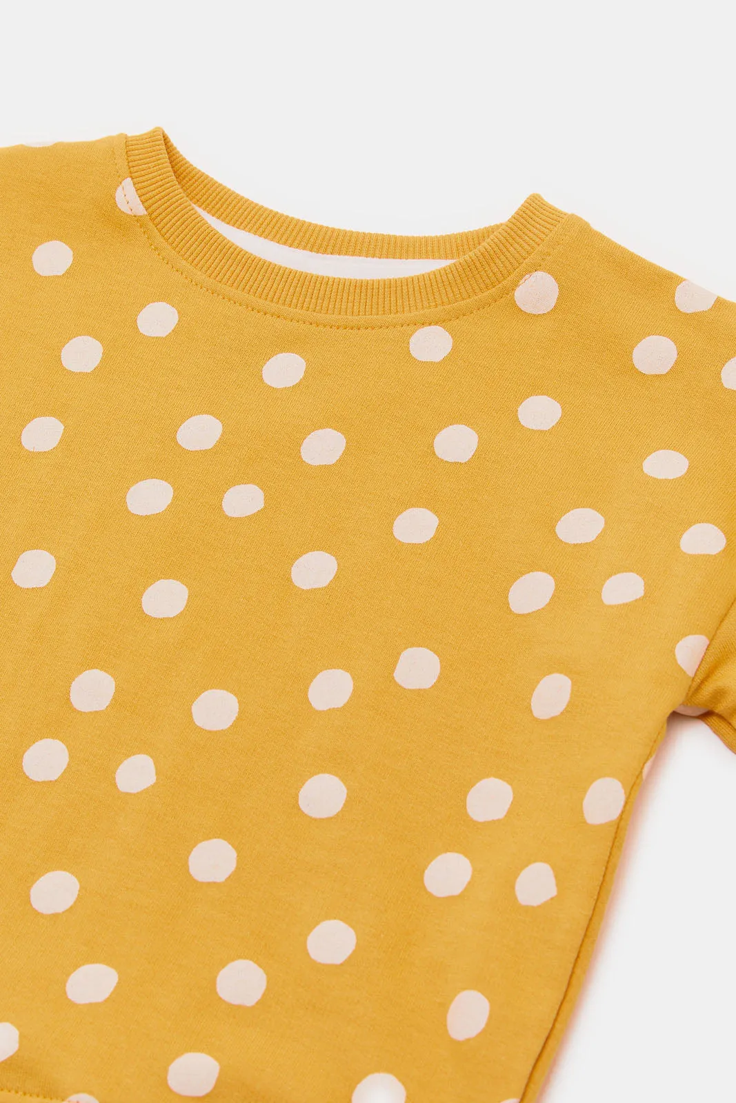 Infant Gils Mustard Allover Print Sweatshirt