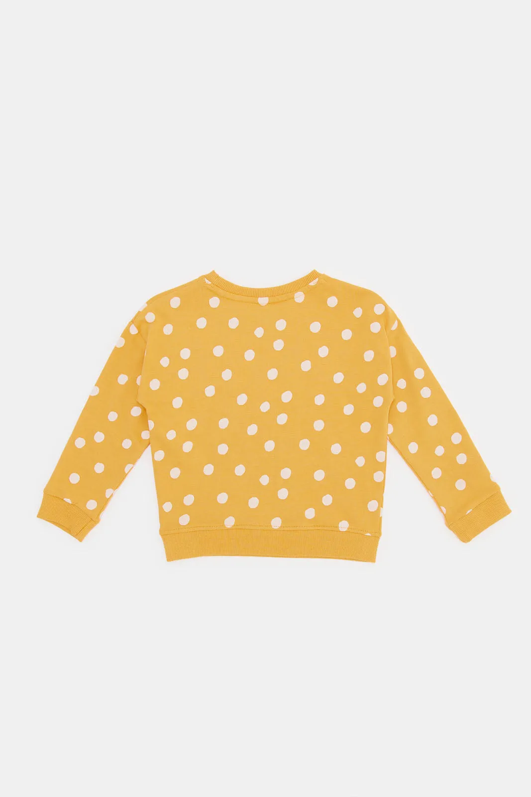 Infant Gils Mustard Allover Print Sweatshirt