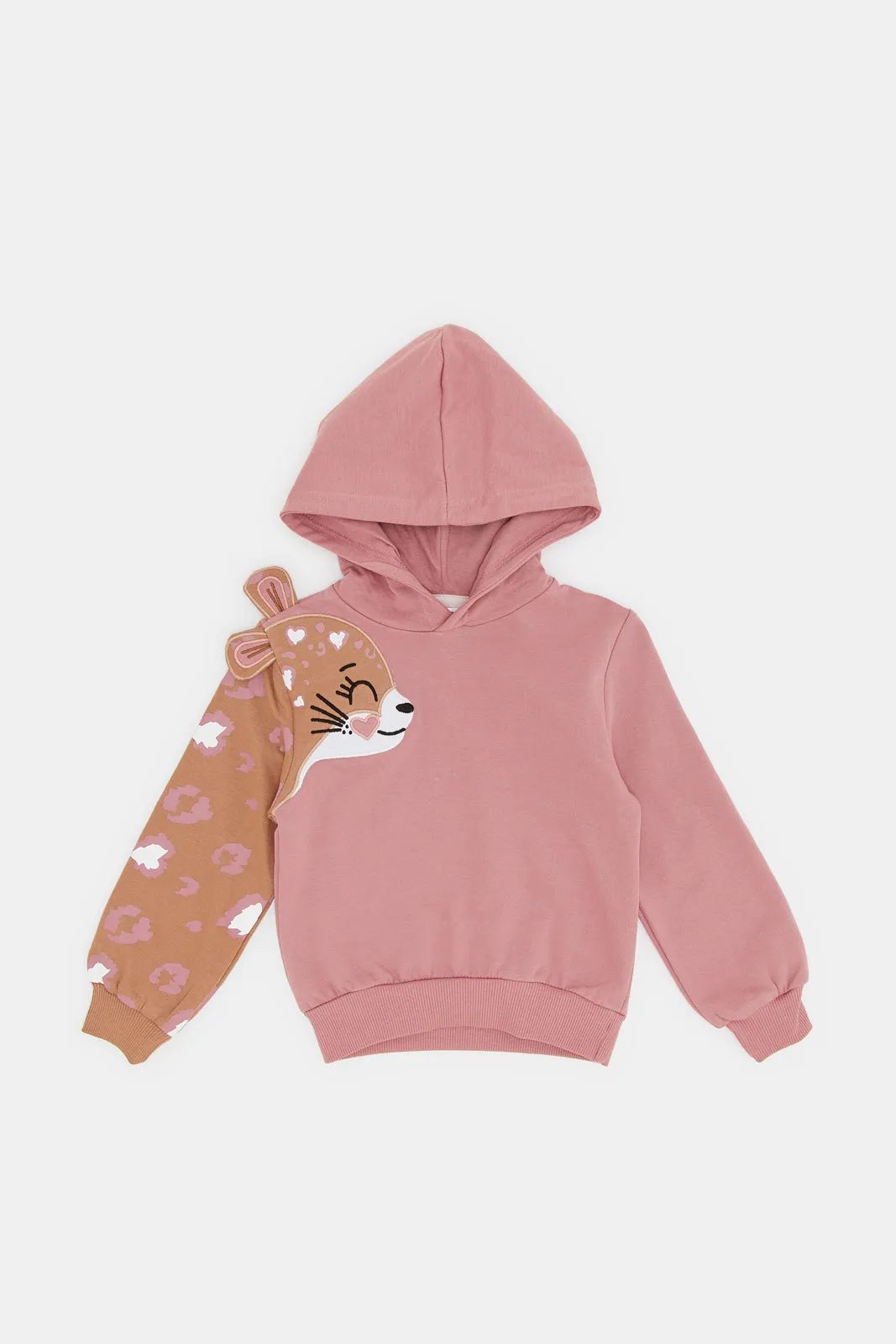 Infant Girls Pink Embroidered Sweatshirt