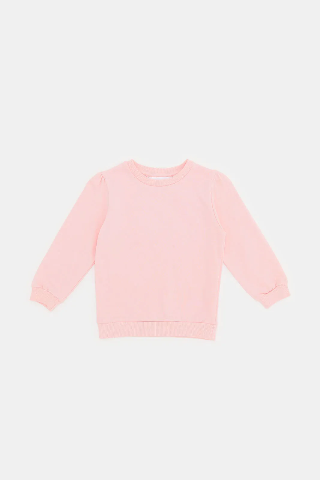 Infant Girls White And Pink Sweatshirt Set (2 Piece)